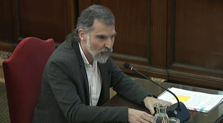 Jordi Cuixart, durante su declaración. 