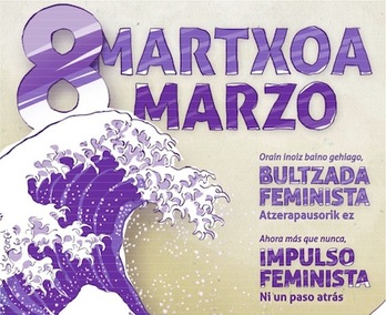 Cartel de la programación organizada por el Ayuntamiento de Iruñea para el 8 de marzo.