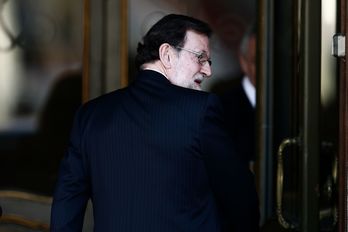 Mariano Rajoy, a su llegada al Supremo. (Benjamin CREMEL | AFP)