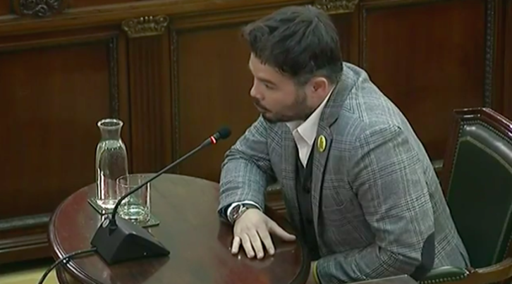 Gabriel Rufián, ante el tribunal.