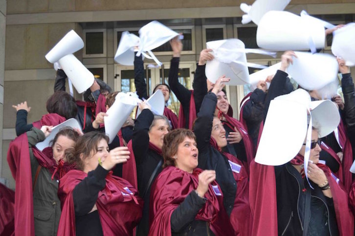 LAB sindikatuaren protesta Bilbon. (LAB)