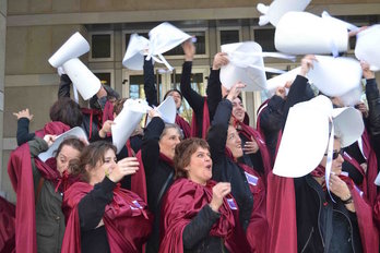 LAB sindikatuaren protesta Bilbon. (LAB)