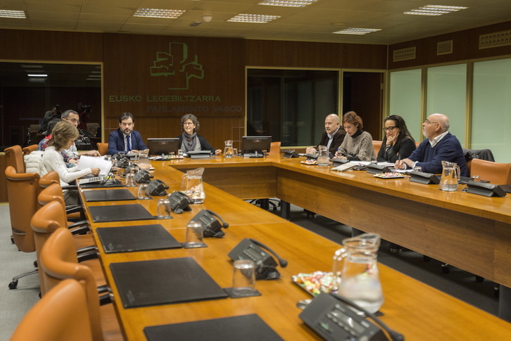 Una de las sesiones de la Ponencia de Memoria y Convivencia. (Endika PORTILLO / FOKU)