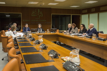 Una de las sesiones de la Ponencia de Memoria y Convivencia. (Endika PORTILLO / FOKU)