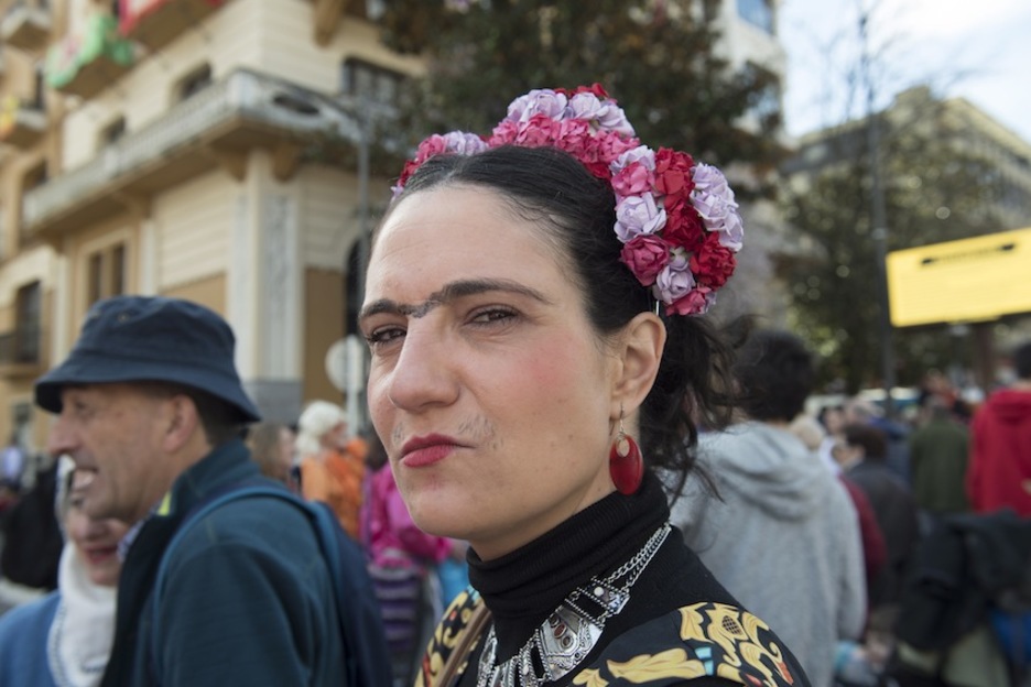 Frida Kahlok ere Mexikotik berariaz bidaiatu du Tolosako ihauteriak ezagutu asmoz. Juan Carlos RUIZ/FOKU