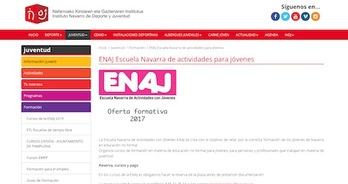 El Instituto Navarro de Deporte y Juventud recoge en su web la oferta de cursos.