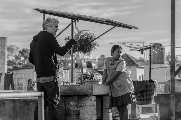 Alfonso Cuarón en el rodaje de 'Roma' (Netflix)