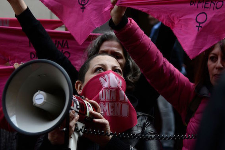 Protesta en las calles de Roma. (FILIPPO MONTEFORTE/AFP) Protesta en las calles de Roma. (FILIPPO MONTEFORTE/AFP)