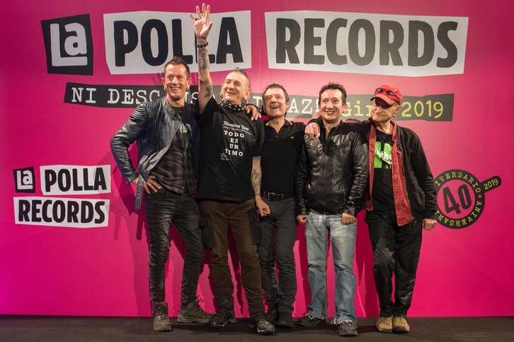 Los miembros de La Polla Records, en la rueda de prensa de Madrid. (@la_PollaRecords)
