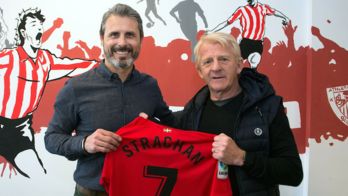 Strachan con Alkorta en Lezama. (@AthleticClub)