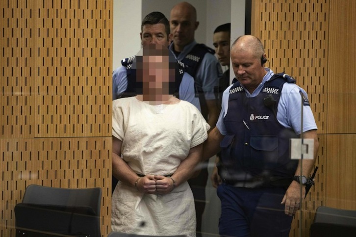 Brenton Tarrant, presunto autor de la matanza, comparece ante el juez. (Mark MITCHELL / AFP)