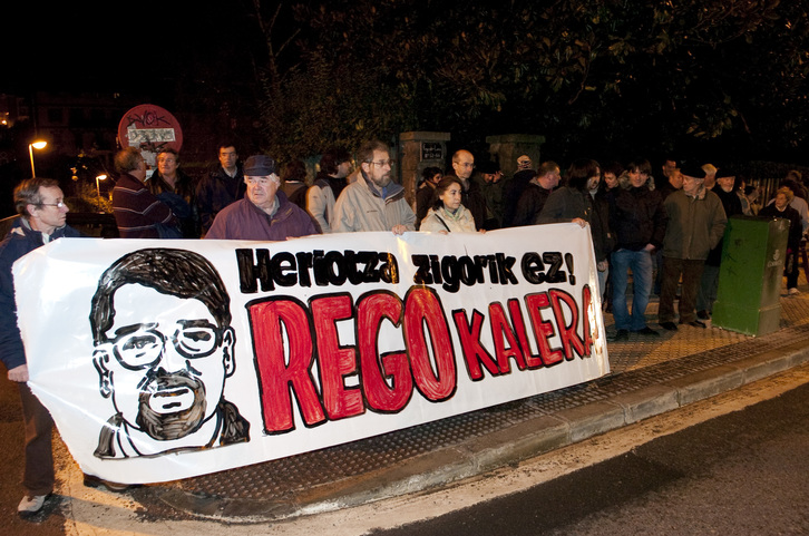 Juan Jose Rego aske uzteko mobilizazioa, 2010ko urtarrilean. (Imanol OTEGI | FOKU)
