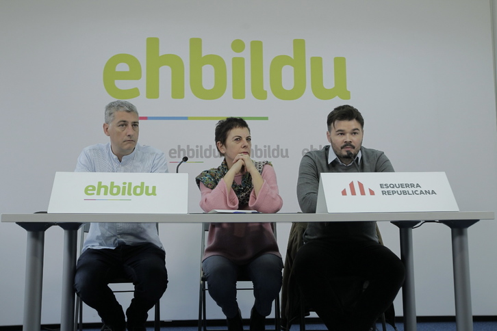 Matute, Aizpurua y Rufián, en Bilbo. (Aritz LOIOLA/FOKU)