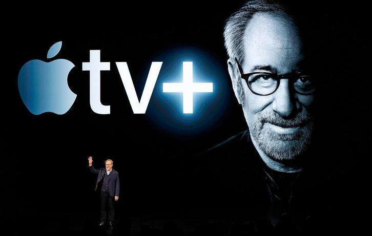 Spielberg en la presentación de Apple TV+. (Apple)