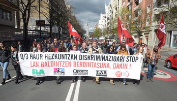 Manifestación de los sindicatos de la concertada en Bilbo. (FOKU)