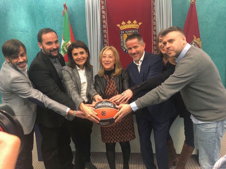 Imagen de la presentación de la Final Four que se disputará en Gasteiz. (AYUNTAMIENTO DE GASTEIZ)