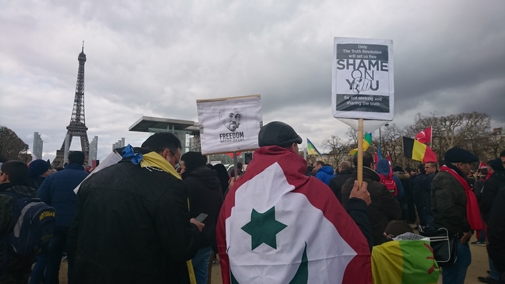 Protesta por el líder rifeño Nasser Zefzafi en París. (WIKIMEDIA)