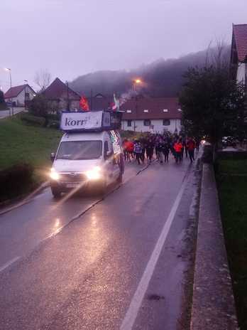 Korrika Ariben, gaur goizean. (Eneko Villegas)