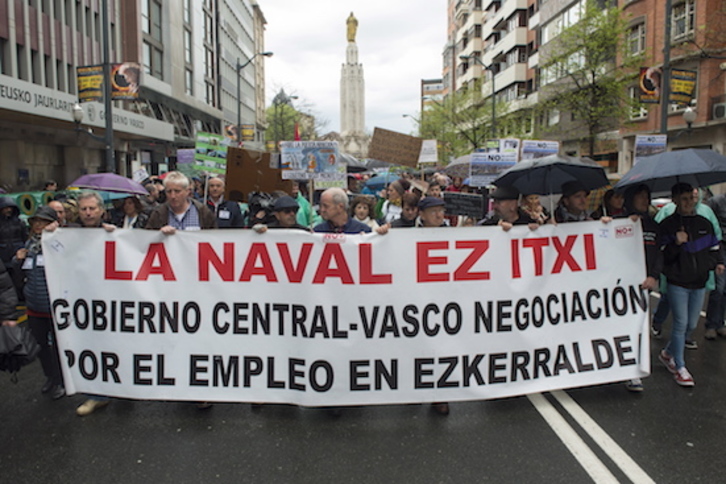 Manifestación de los trabajadores de La Naval. (Monika DEL VALLE/FOKU)