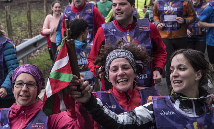 Nafarroan barrena eman zuen atzo eguna Korrikak. (Jagoba MANTEROLA/FOKU)