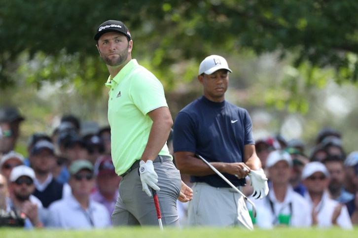 Jon Rahm ha compartido jornada con Tiger Woods (David CANNON /AFP)