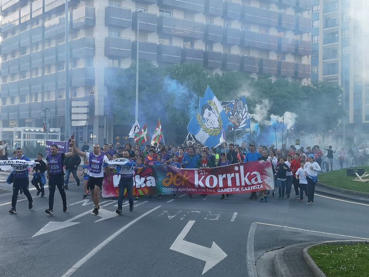 Aitor Zabaleta ere gogoan izan du Korrikak Donostiatik igarotzean.(@AEK_EUS)