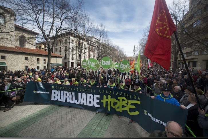 Iaz Aberri Egunean egin zen manifestazioaren irudia.(Iñigo URIZ / FOKU)