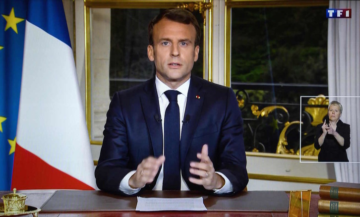 Macron se ha dirigido a la población tras el incendio de Notre Dame. (AFP)
