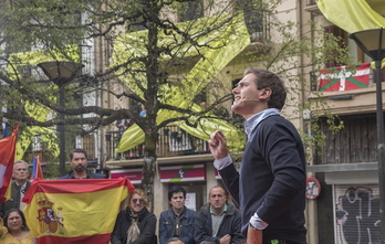 Albert Rivera, en su mitin en Errenteria. (Andoni CANELLADA / FOKU)