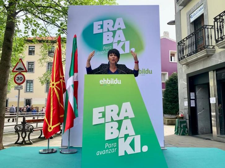 Maddalen Iriarte ha participado en un acto en Lekeitio. (@ehbildu)