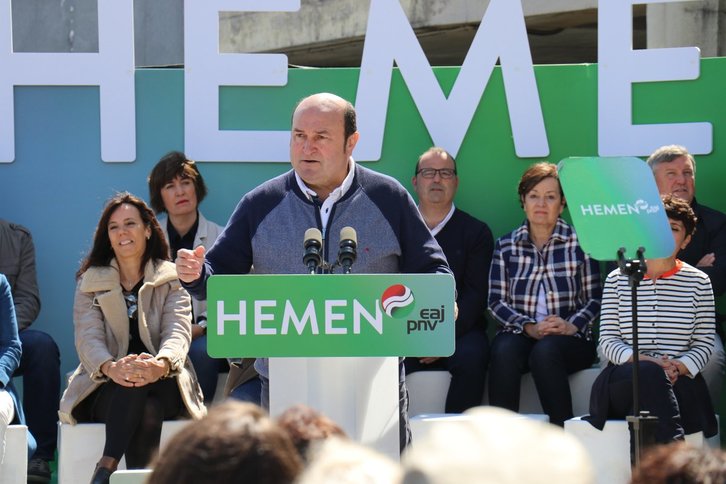 Andoni Ortuzar, en el acto de Zarautz. (@eaj-pnv)