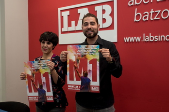 Maider Jauregi eta Imanol Karrera, gaur egindako prentsaurrekoan (Iñigo URIZ/FOKU)