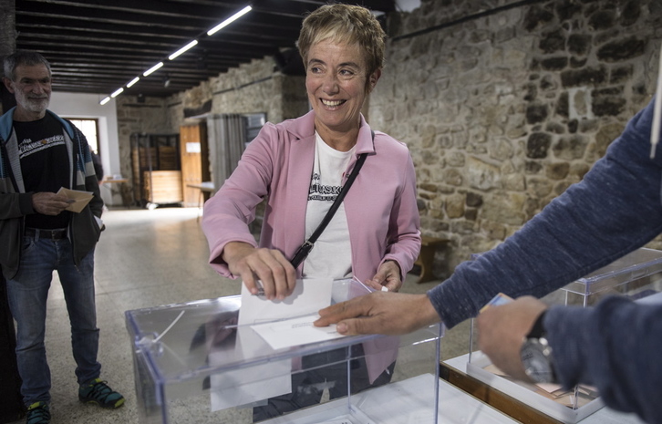 Bel Pozueta, cabeza de lista de EH Bildu al Congreso por Nafarroa. (Jagoba MANTEROLA/FOKU)