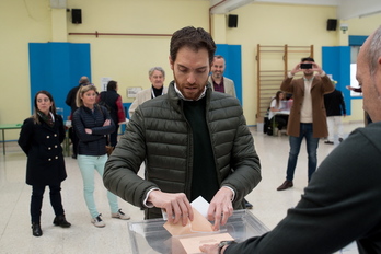 Sergio Sayas, Navarra Suma koalizioko hautagaia, Barañainen. (Iñigo URIZ/FOKU)