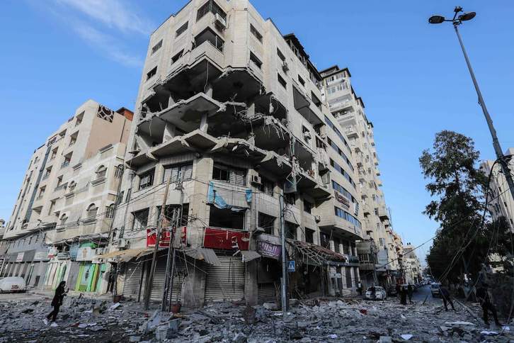 Edificios de Gaza tras un bombardeo de Israel. (AFP)