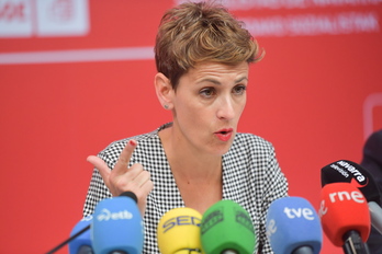 María Chivite, en la presentación del programa del PSN para las elecciones al Parlamento. (Idoia ZABALETA/FOKU)