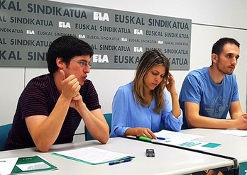 Imagen de la comparecencia del sindicato ELA. (ELA)