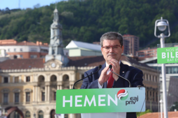 Aburto en el acto de presentación de la candidatura del miércoles por la tarde. (@EAJPNVBilbao)