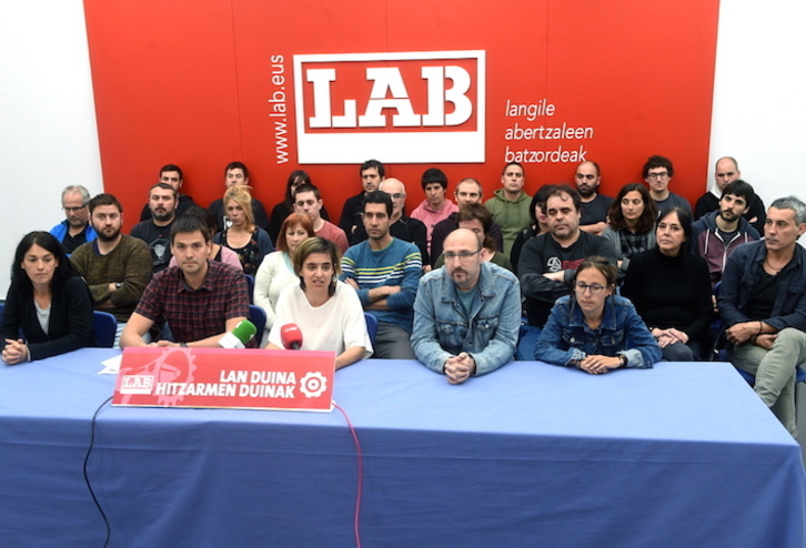 LABeko Industria federazioko kideen agerraldia, Bilbon. (Luis JAUREGIALTZO/FOKU)