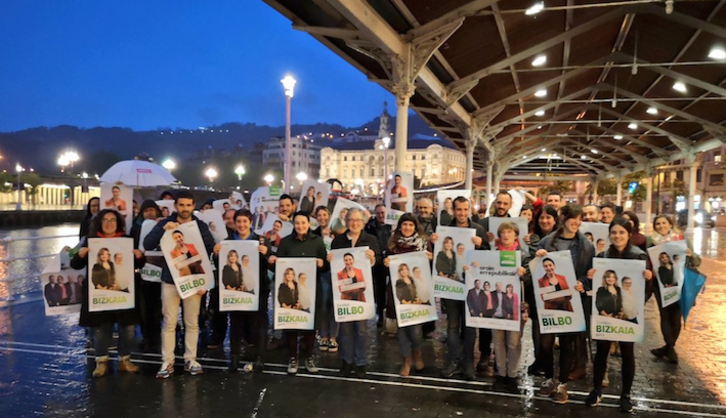 Acto de inicio de campaña de EH Bildu en el Arenal de Bilbo. (@EHBilduBilbo)