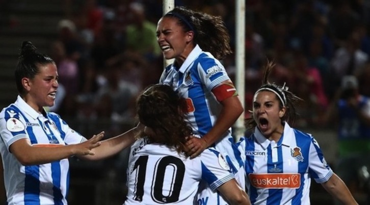 Nahikariren gola, garaipenaren gola, ospatzen. (@RealSociedad)