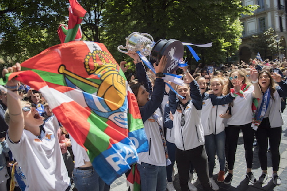 Las campeonas han celebrado por todo lo alto. (Juan Carlos RUIZ/FOKU) Las campeonas han celebrado por todo lo alto. (Juan Carlos RUIZ/FOKU)