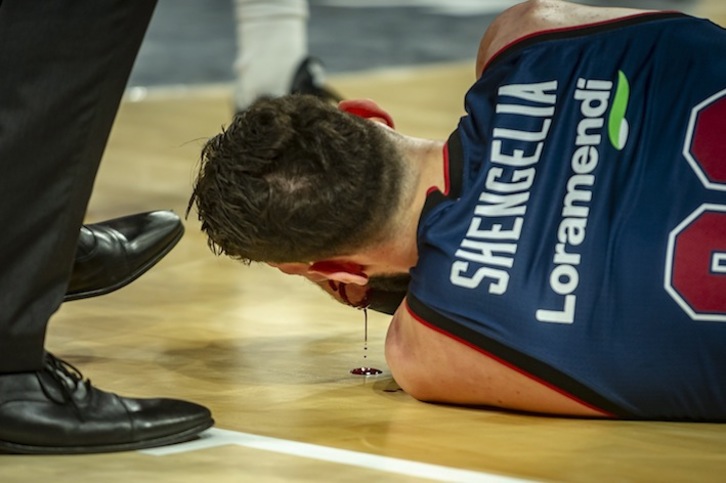 Shengelia acabó sangrando el sábado (Jaizki FONTANEDA / FOKU)