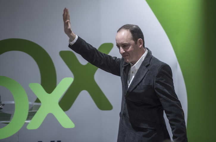 Javier Horno, en un acto de Vox en Iruñea. (Jagoba MANTEROLA/FOKU)