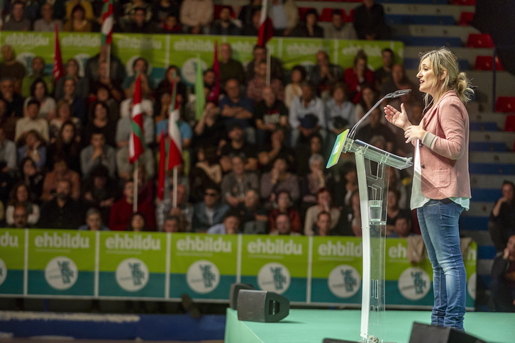 Bea Ilardia, joan den larunbatean EH Bilduk Bilbon egindako ekitaldian. (Jaizki FONTANEDA / FOKU)