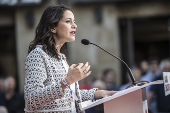 Arrimadas en el acto de Navarra Suma. (Jagoba MANTEROLA/FOKU)