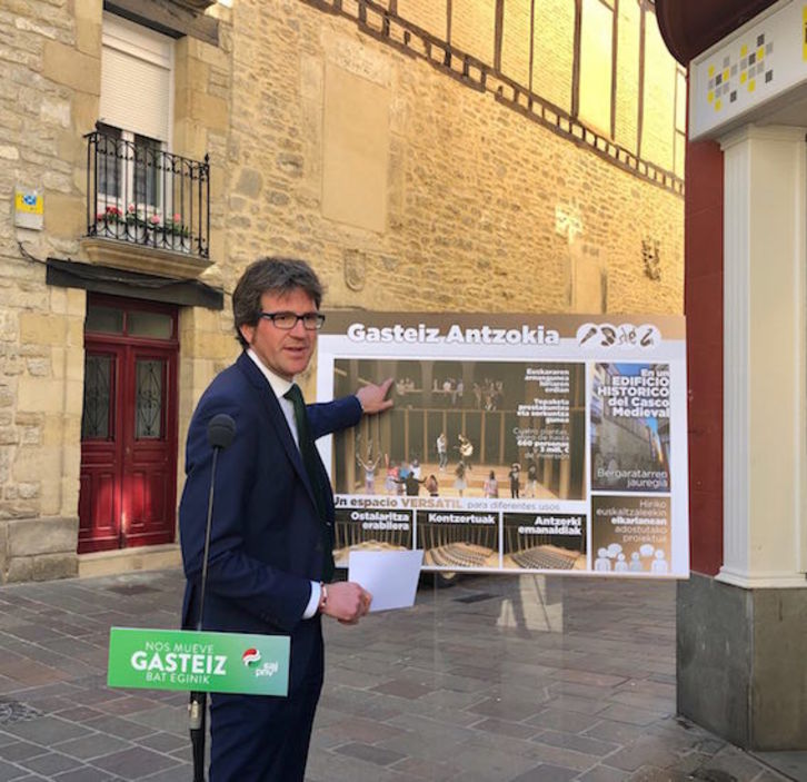 Urtaran, en el acto de esta mañana. (PNV)