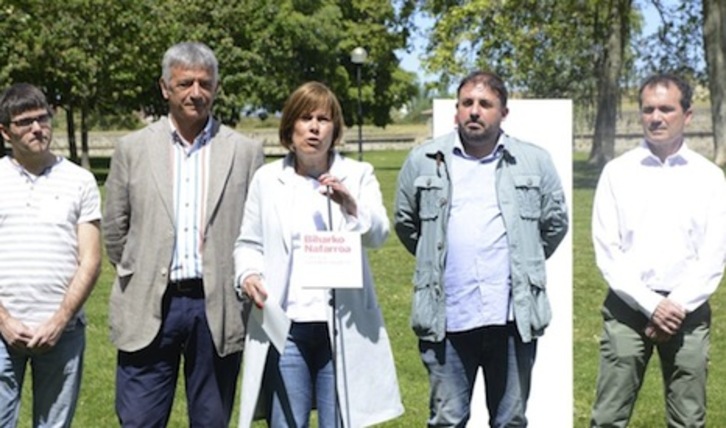 Barkos, en su acto electoral en Iruñea. (GEROA BAI)