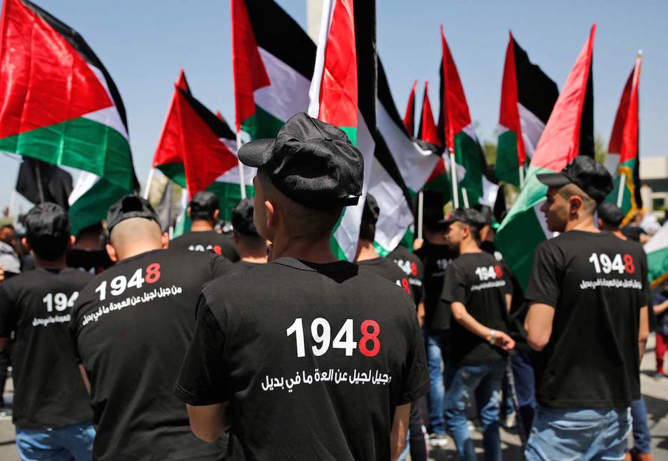 1948, marcado de rojo. (Abbas MOMANI / AFP)