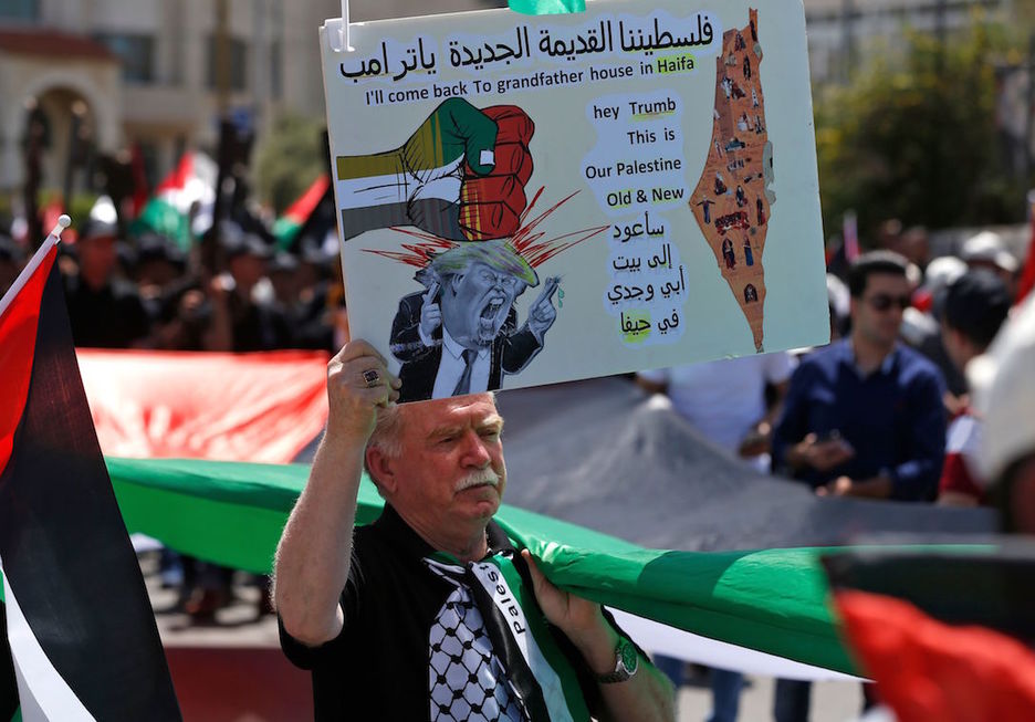 Trump también ha estado presente en el Nakba. (Abbas MOMANI / AFP)